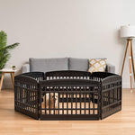 6-Panel Pet Playpen with Door - Black